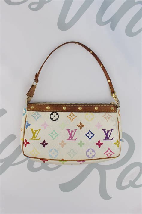 louis vuitton white and rainbow bag|louis vuitton small white purse.